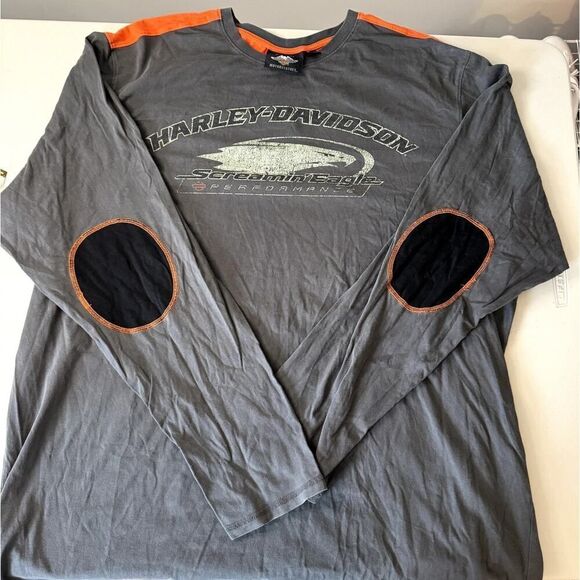 Men's Harley Davidson Long Sleeve Screaming Eagle Grey 3XL - Picture 3 of 6